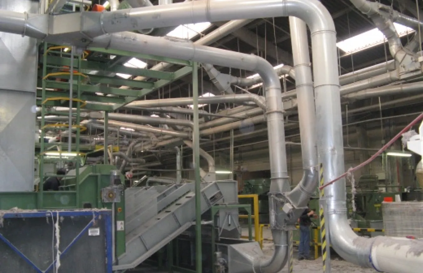 Textiel recyclage installatie