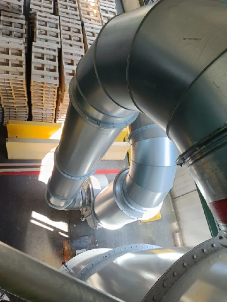 Afzuiging palletproductielijn